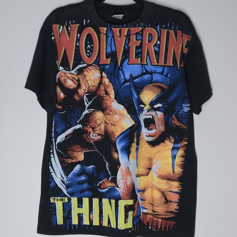 Ressurection Marvel Wolverine The Thing Double Sided T Shirt Sz L Single Stitch